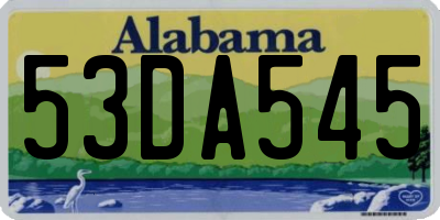 AL license plate 53DA545