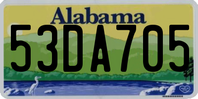 AL license plate 53DA705