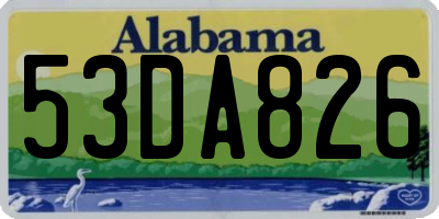 AL license plate 53DA826