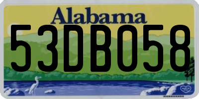 AL license plate 53DB058