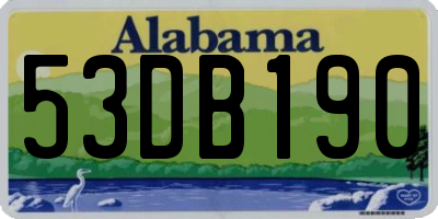 AL license plate 53DB190