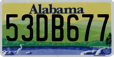 AL license plate 53DB677
