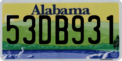 AL license plate 53DB931