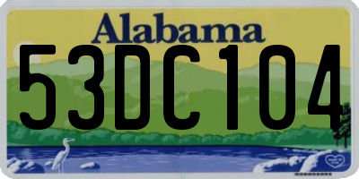 AL license plate 53DC104
