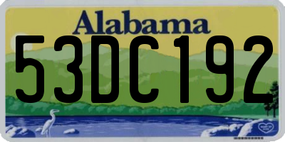 AL license plate 53DC192