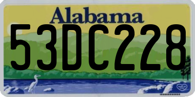 AL license plate 53DC228