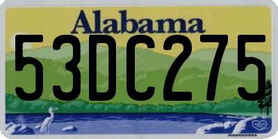 AL license plate 53DC275