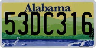 AL license plate 53DC316