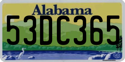 AL license plate 53DC365