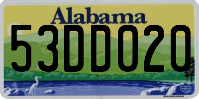 AL license plate 53DD020