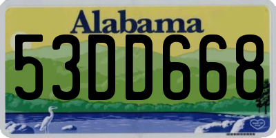 AL license plate 53DD668