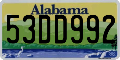 AL license plate 53DD992