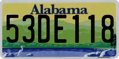 AL license plate 53DE118