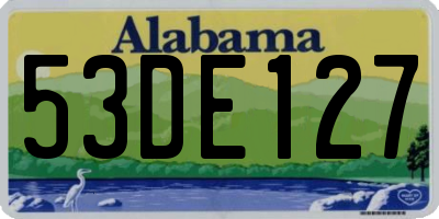 AL license plate 53DE127