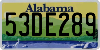 AL license plate 53DE289