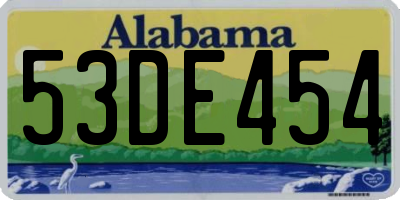 AL license plate 53DE454