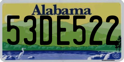 AL license plate 53DE522