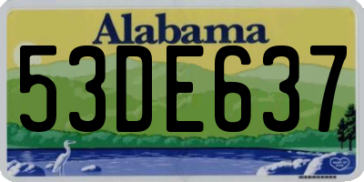 AL license plate 53DE637