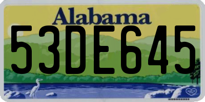 AL license plate 53DE645