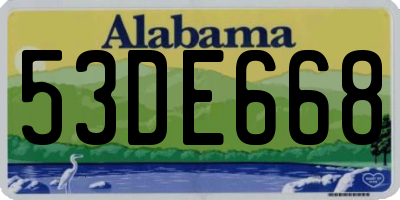 AL license plate 53DE668