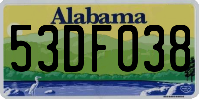 AL license plate 53DF038