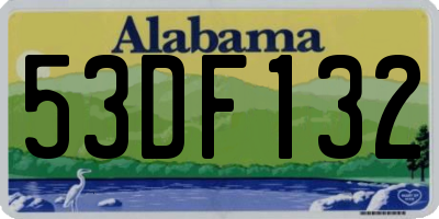 AL license plate 53DF132