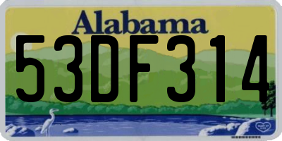 AL license plate 53DF314