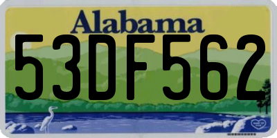 AL license plate 53DF562
