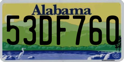AL license plate 53DF760