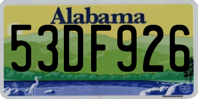 AL license plate 53DF926