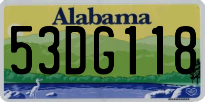 AL license plate 53DG118
