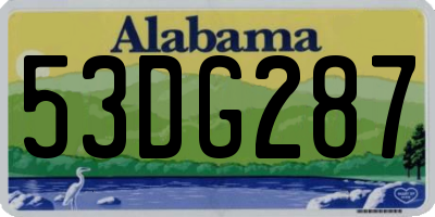 AL license plate 53DG287