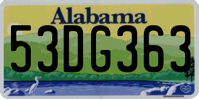 AL license plate 53DG363