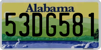AL license plate 53DG581