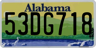 AL license plate 53DG718