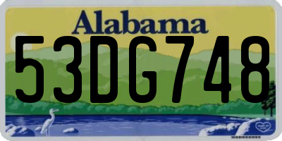 AL license plate 53DG748