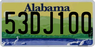 AL license plate 53DJ100