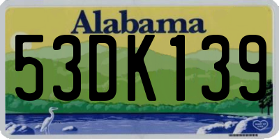 AL license plate 53DK139