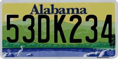 AL license plate 53DK234