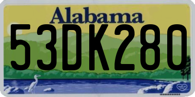 AL license plate 53DK280