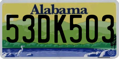 AL license plate 53DK503