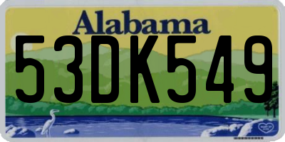 AL license plate 53DK549