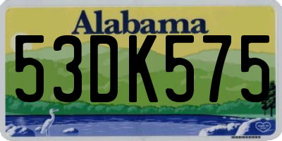 AL license plate 53DK575