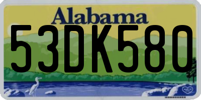 AL license plate 53DK580