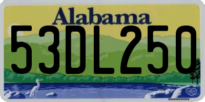 AL license plate 53DL250
