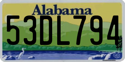 AL license plate 53DL794
