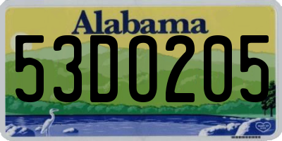 AL license plate 53DO205