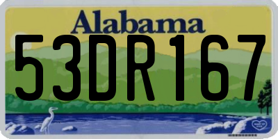 AL license plate 53DR167