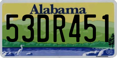 AL license plate 53DR451