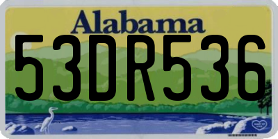 AL license plate 53DR536